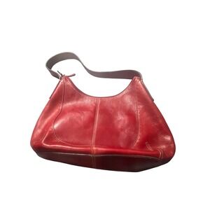 Red Leather Fossil Shoulder Bag Classic Everyday Versatile